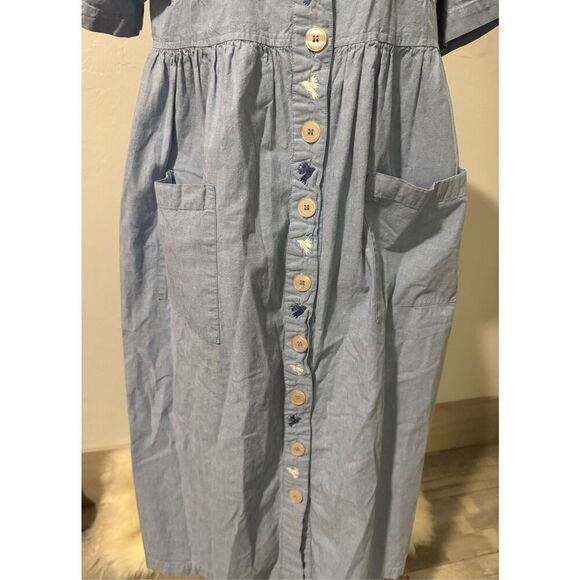 Cabernet blue embroidered dress with pockets PM - Picture 8 of 9